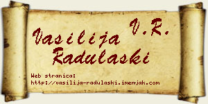 Vasilija Radulaški vizit kartica